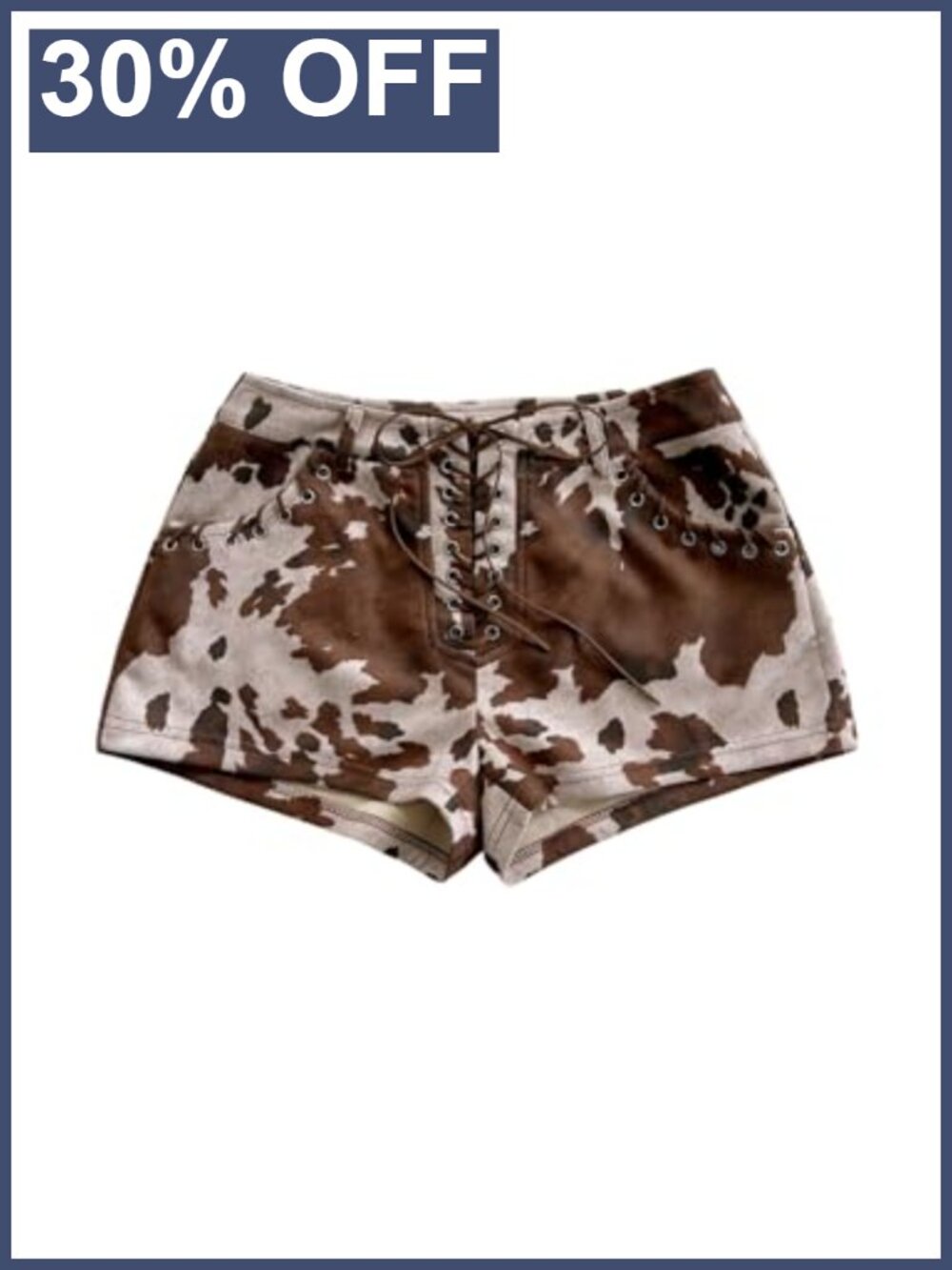 Suede Lace Up Mini Shorts Low Rise Rave Micro Shorts